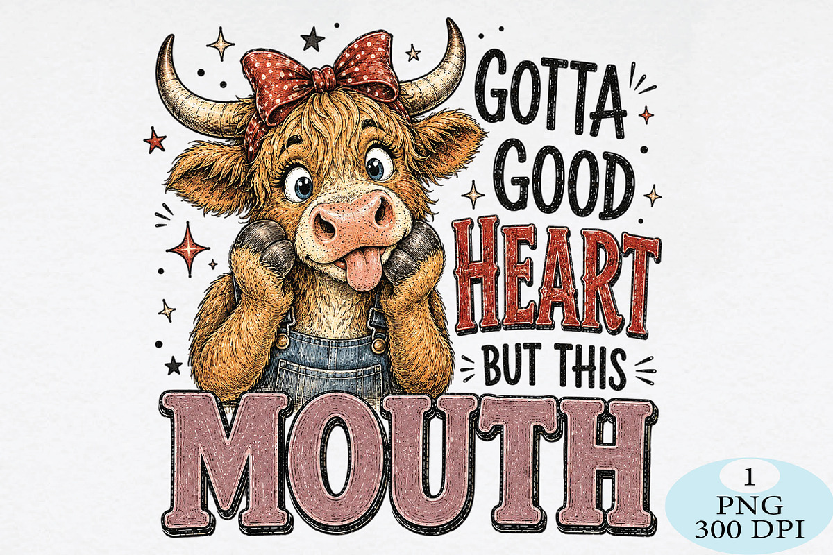 Gotta Good Heart But This Mouth Cow, a Seasonal Illustration by Daily.Designs (Photo 1 of 5)