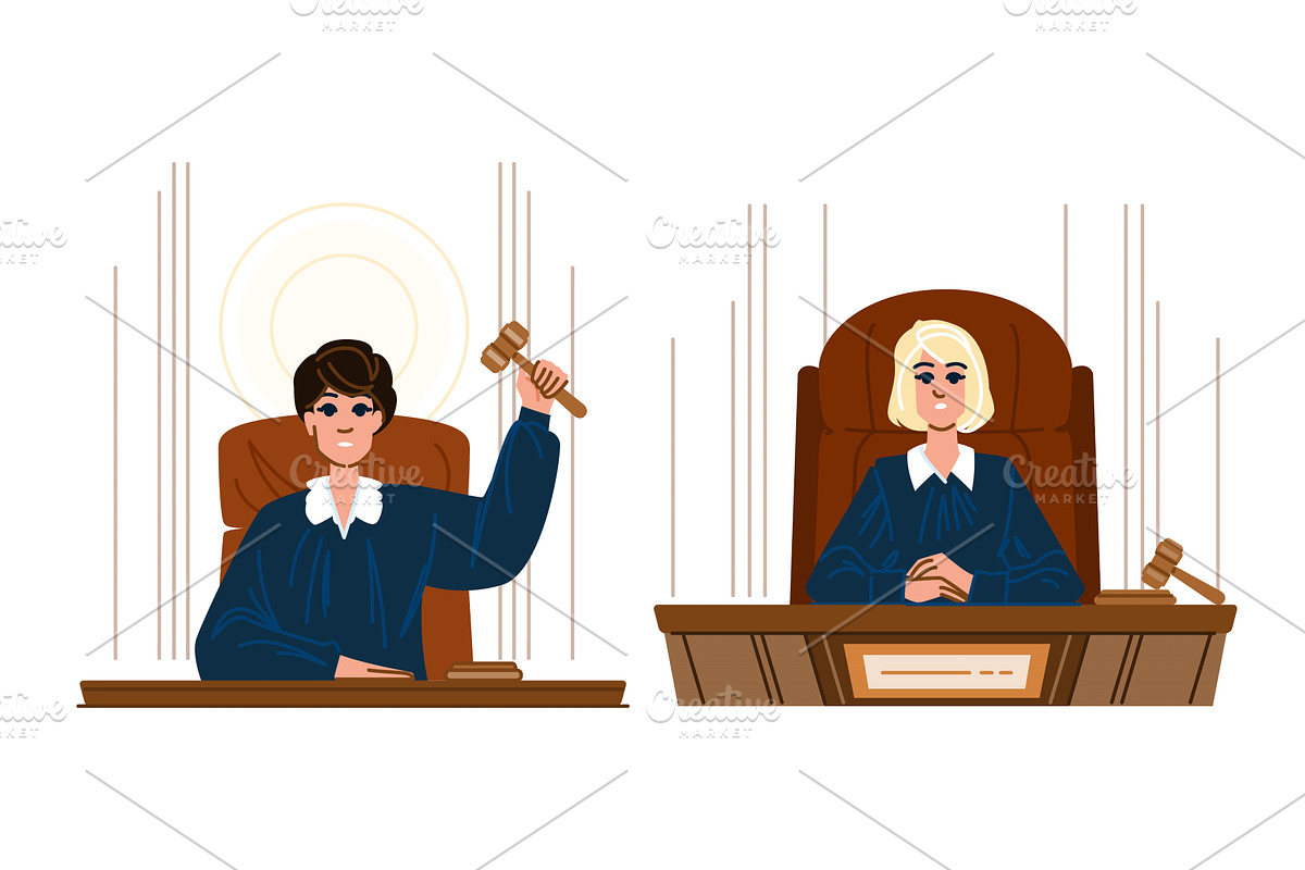 justice judge woman vector, a Person Illustration by pikepicture