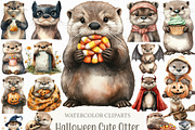 Halloween Cute Otter Clipart, an Illustration by Craft Nest (Thumbnail 1 of 6)