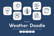 Weather Doodle Art Set, an Outline Icon by Vectors Market (Thumbnail 1 of 8)