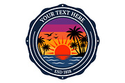 Minimal tropical sunset illustration, a Decorative Illustration by nandinigraphics (Thumbnail 2 of 3)