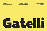 Gatelli | A Bold Geometric Sans Font, a Sans Serif Font by Artolabs (Thumbnail 1 of 9)