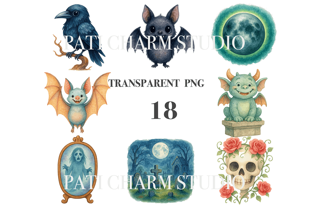 18 Gothic Clipart, a Decorative Illustration by Pati Charm Studio (Photo 3 of 8)