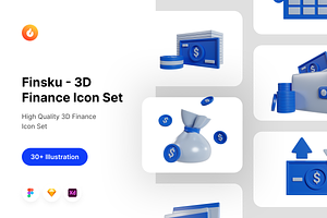 Finsku - 3D Finance Icon Sets