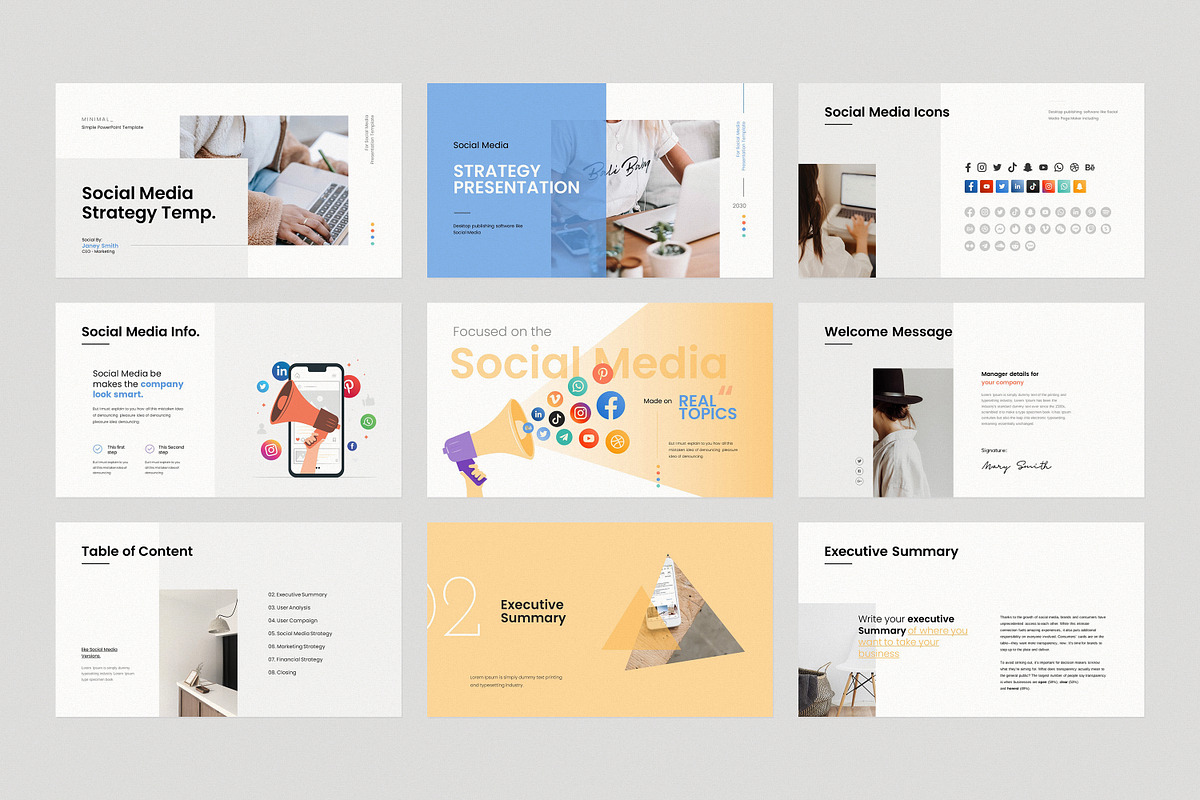Social Media Strategy Template, a Presentation Template by ...