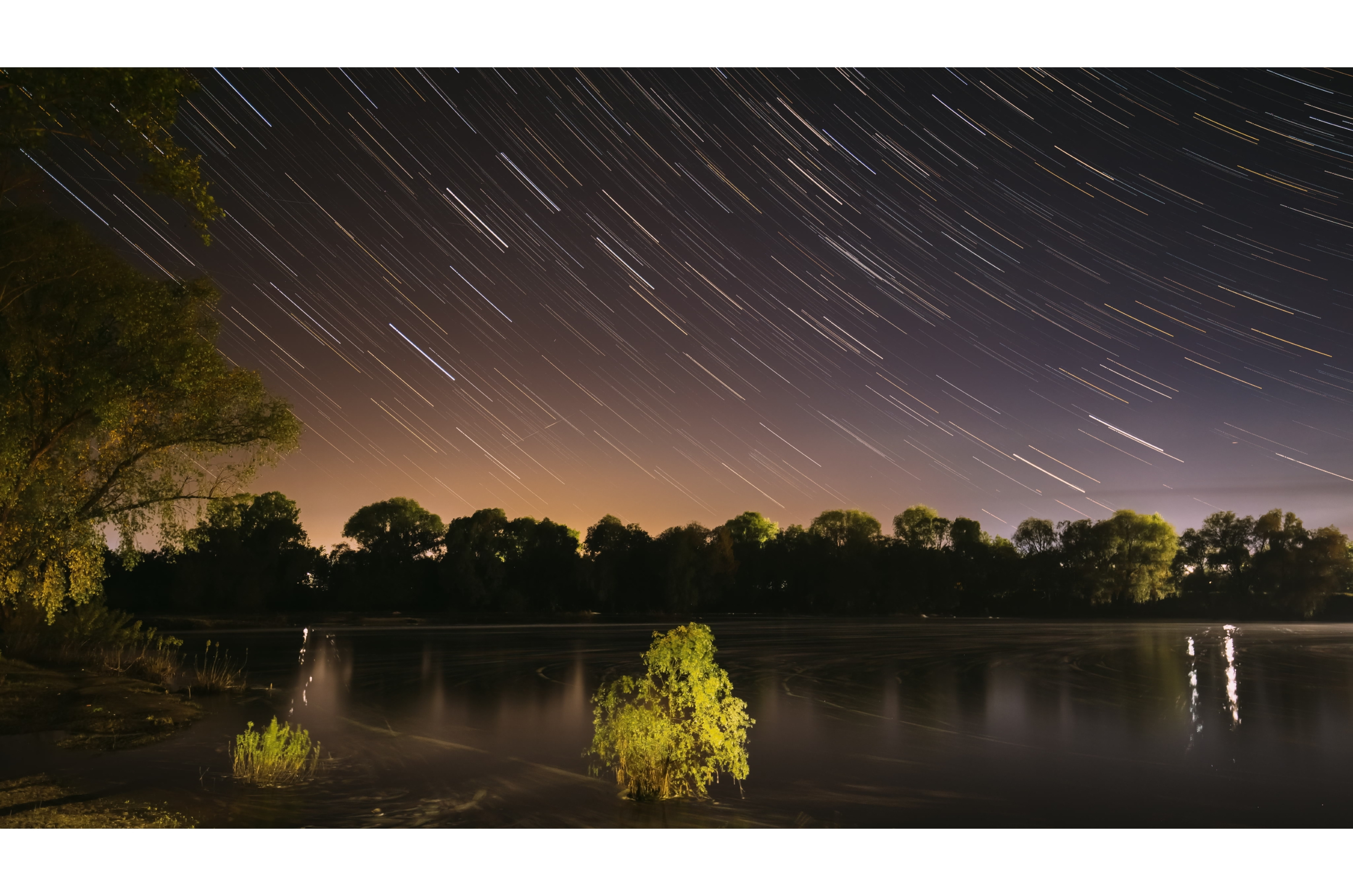 Star Trails On Night Sky Background, a Graphic by Our Amazing World ...