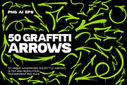 50 Graffiti Arrows With Drips, an Object Graphic by HipFonts (Thumbnail 1 of 3)