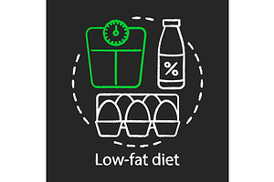 Low Fat Diet Chalk Concept Icon