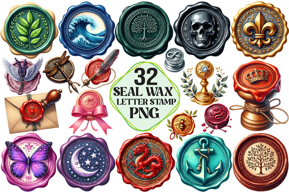 Seal Wax Letter Stamp Sublimation, an Illustration by Pixels.Craft (Photo 1 of 7)