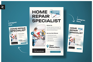 Modern Renovation Service Flyer, a Flyer Template by Neermana