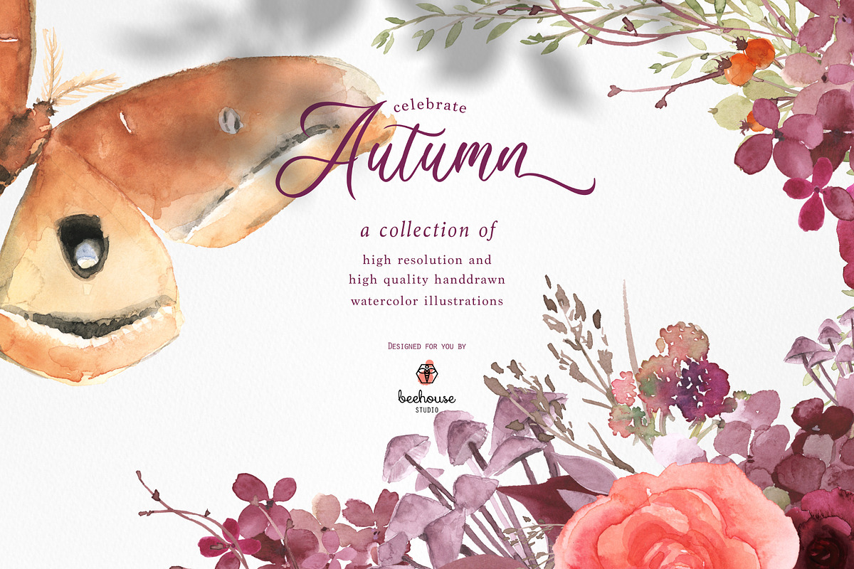 Autumn Watercolor Illustration, a Decorative Illustration by beehouse studio (Photo 5 of 10)
