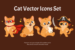 Bundle of Cat Vector Icons, an Emoji Icon by Creative Stall