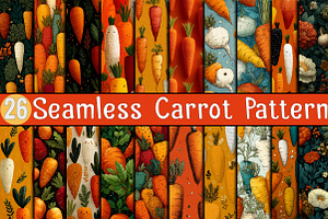 Seamless Carrot Pattern, a Pattern Graphic by SVGArt
