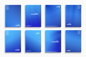 Blue Halftone Digital Covers,posters