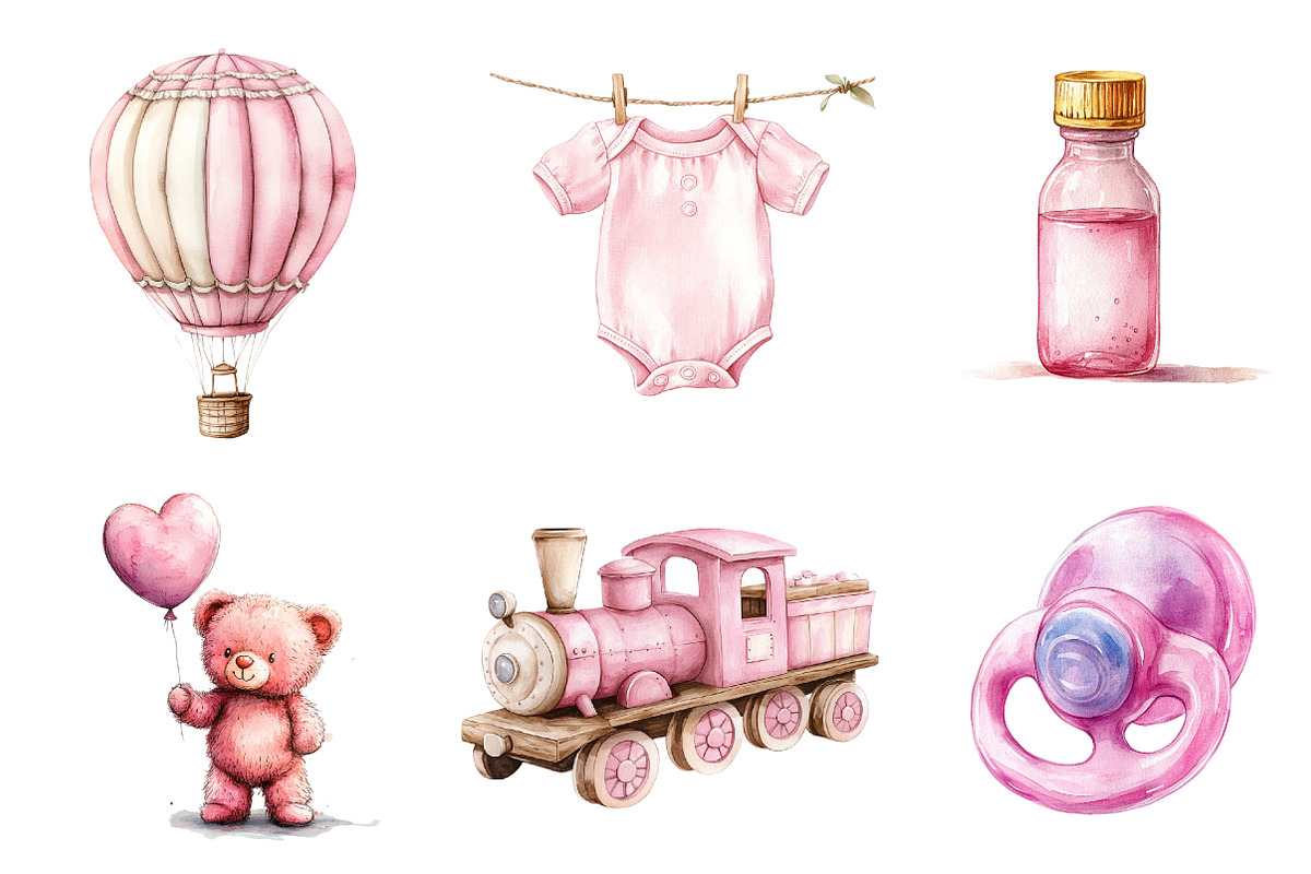 Pink Baby Girl Nursery Clipart, an Icon by CreationArt (Photo 4 of 5)