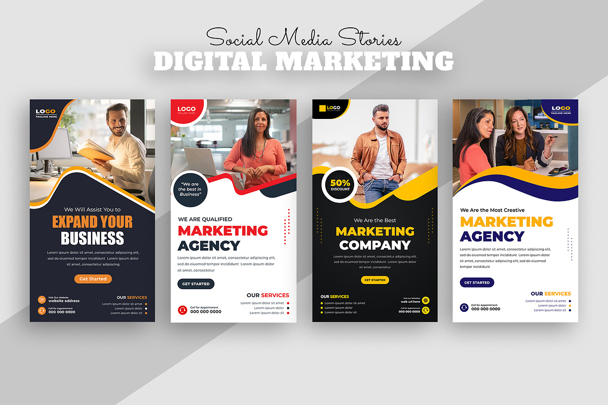 Digital Agency Social Media Stories, a Social Media Template by nandinigraphics