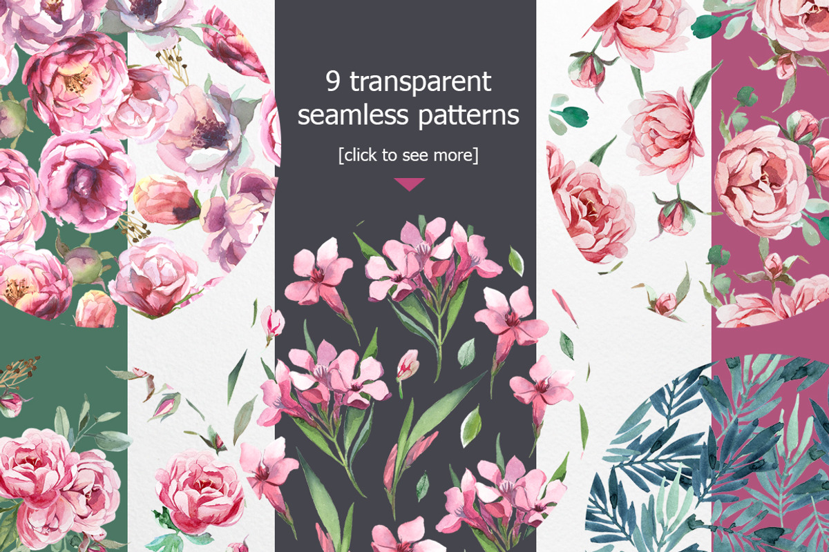 Watercolor flowers, a Texture Illustration by katyabuslaeva (Photo 4 of 6)