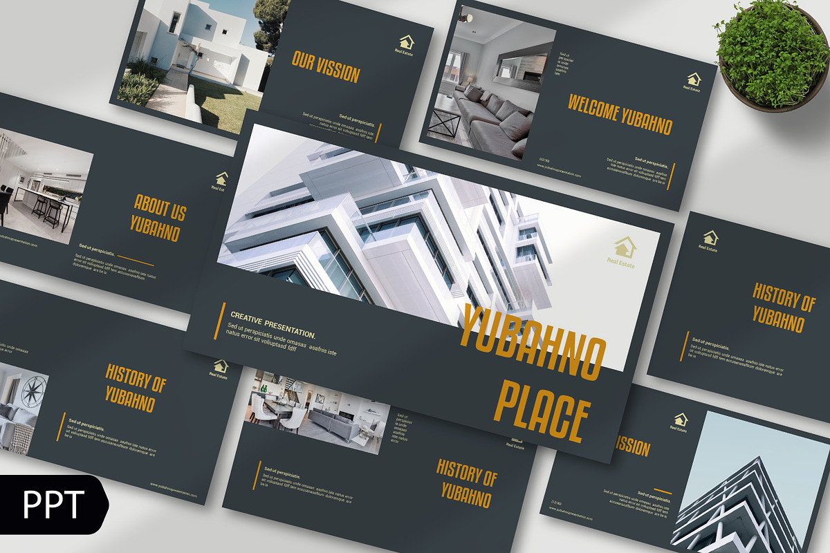 Real Estate Minimalist Powerpoint, a Presentation Template by nyilstudio (Photo 1 of 6)