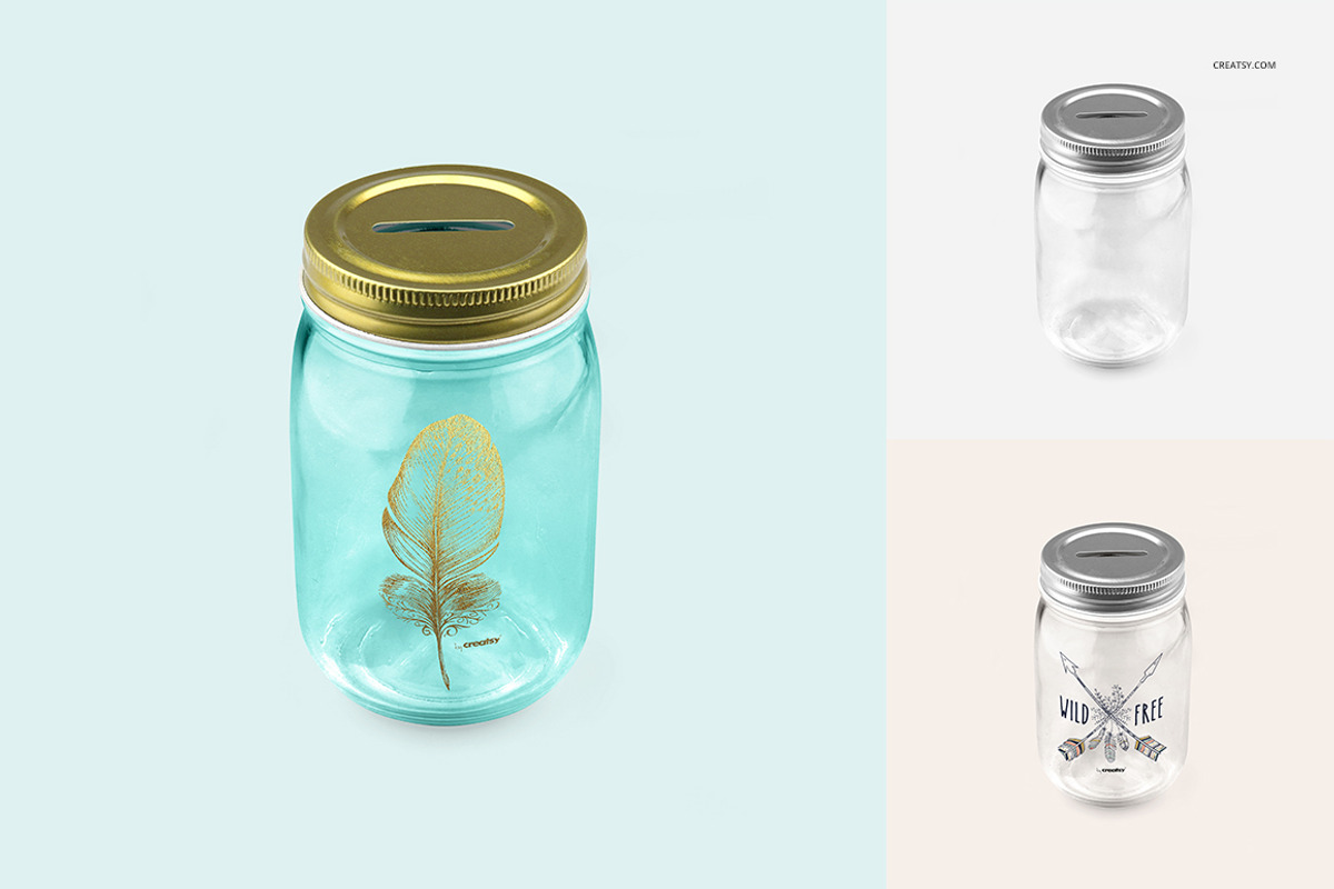 Money Jar Mockup Set, a Product Mockup by creatsy4 (Photo 2 of 10)