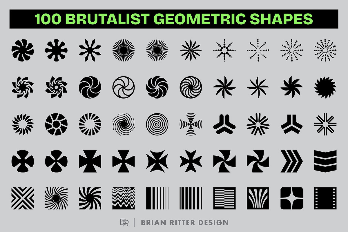Brutalist Geometric Shapes, an Object Graphic by Brian Ritter Design (Photo 4 of 4)