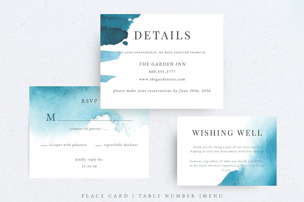 Teal Blue Wedding Set preview 4