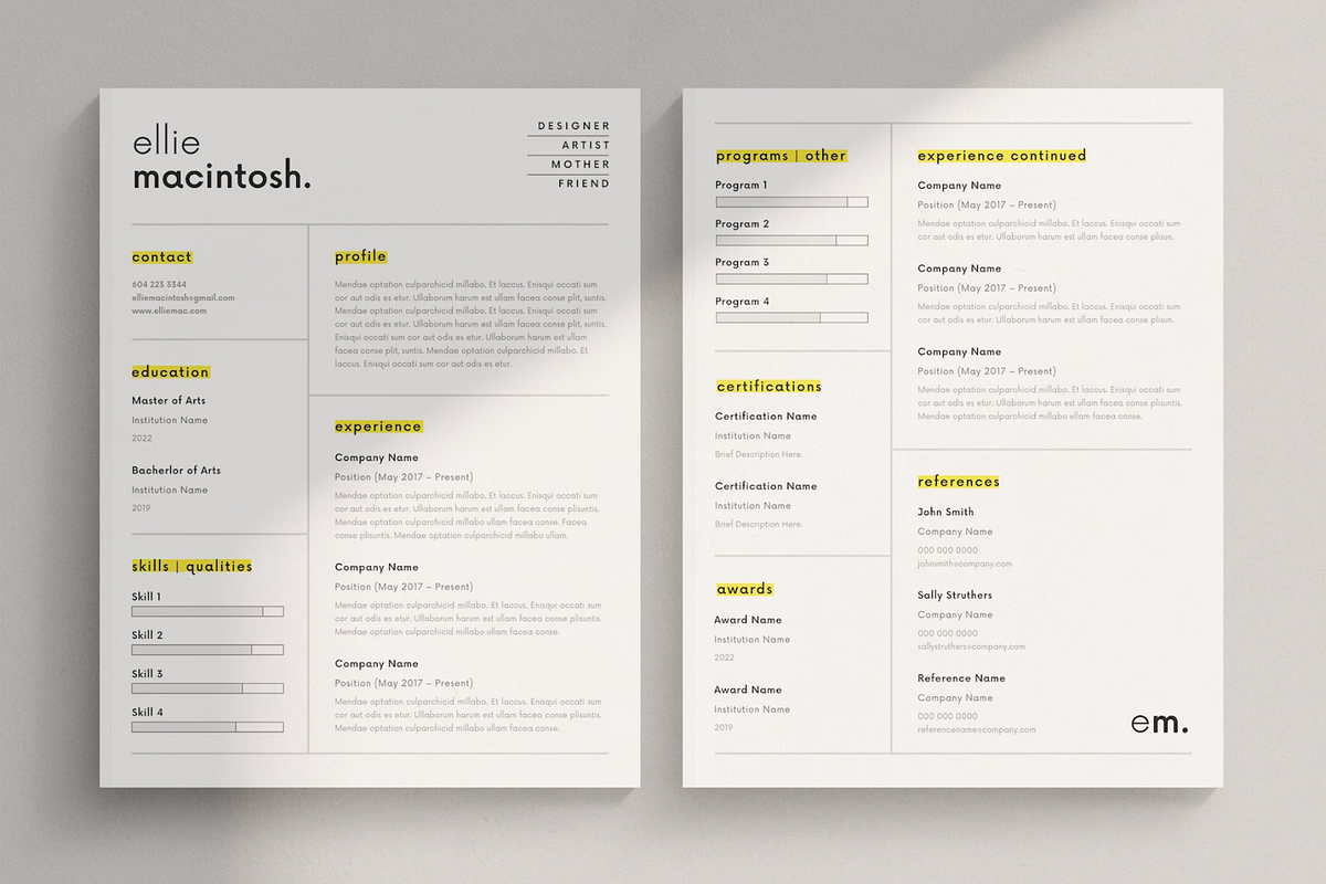 Minimal Creative Resume Canva, a Resume Template by frommakertomaker (Photo 1 of 6)