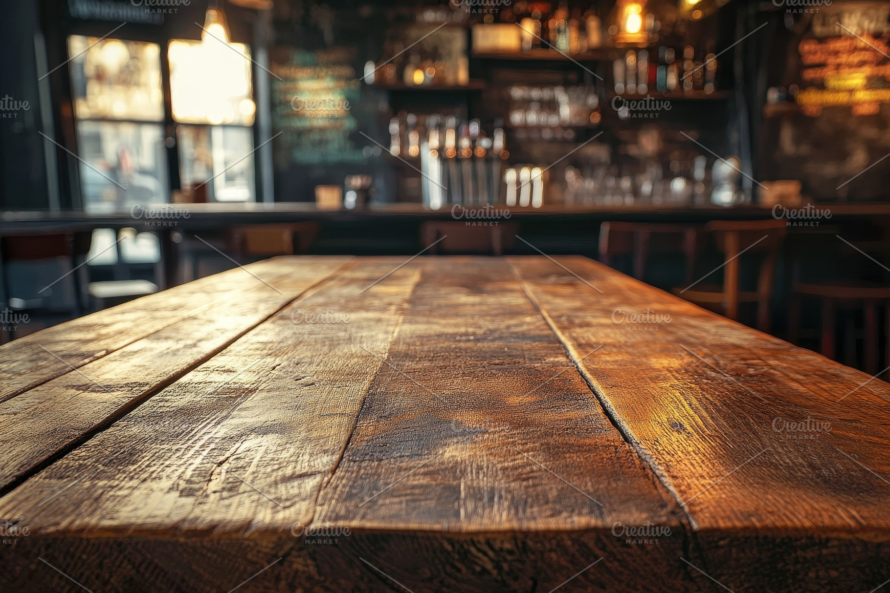 Empty rustic wooden table, a Photo by Pavel_design