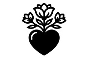 Flower Love Heart Silhouette, an Object Graphic by Gfx_Store (Thumbnail 13 of 15)