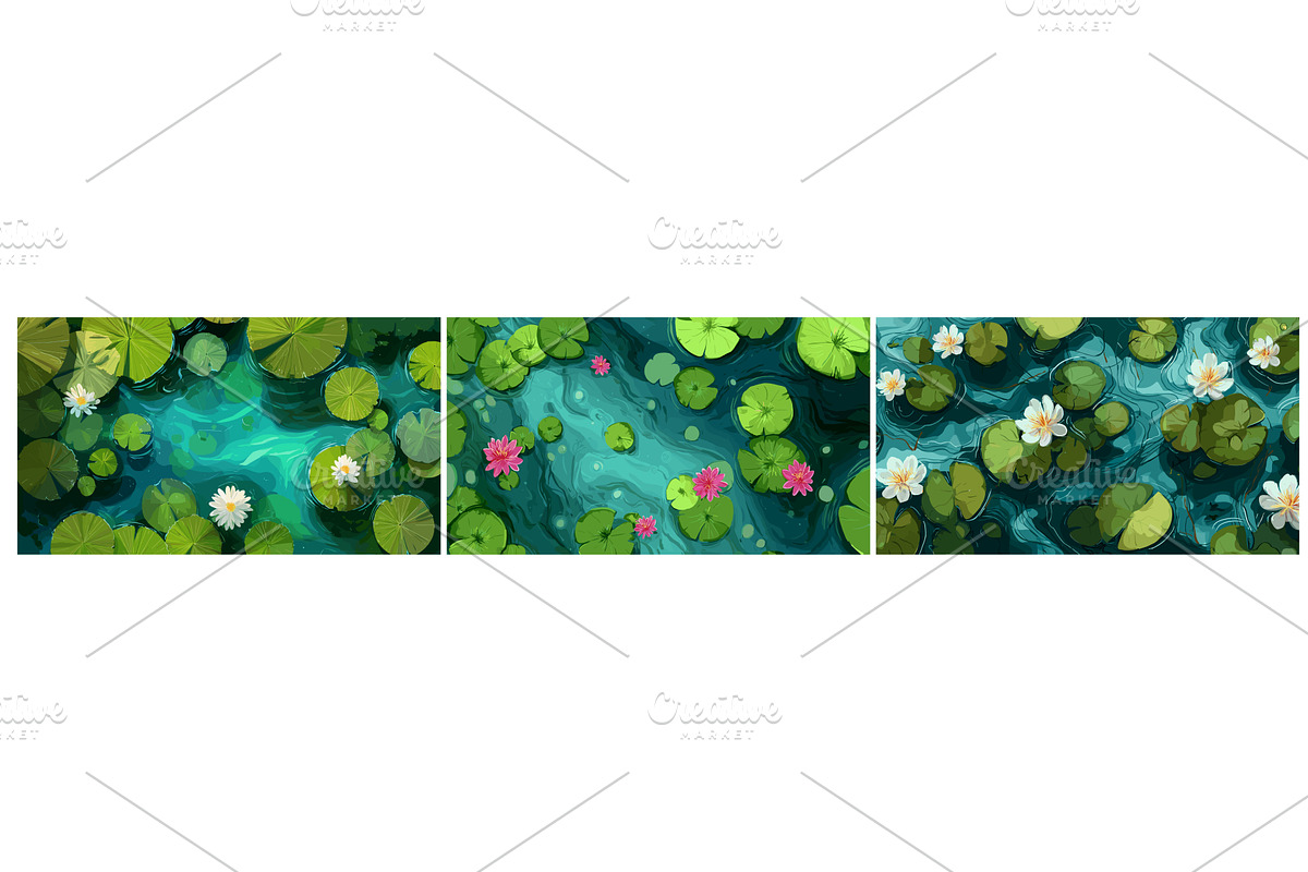 Swamp water top view. Marsh green, an Illustration by Stock-Smart-Start
