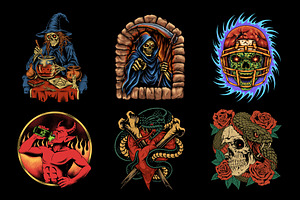 Dark T-shirt Designs Bundle, an Illustration by Stead Supply