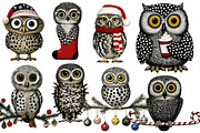 Christmas Owl Clipart, an Illustration by Designworld (Thumbnail 3 of 4)