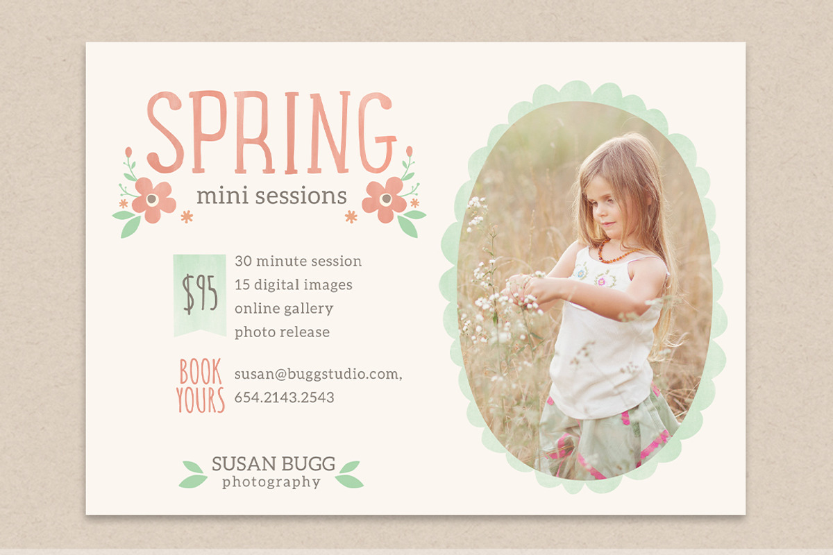 Spring mini sessions flyer, a Flyer Template by OtoStudio