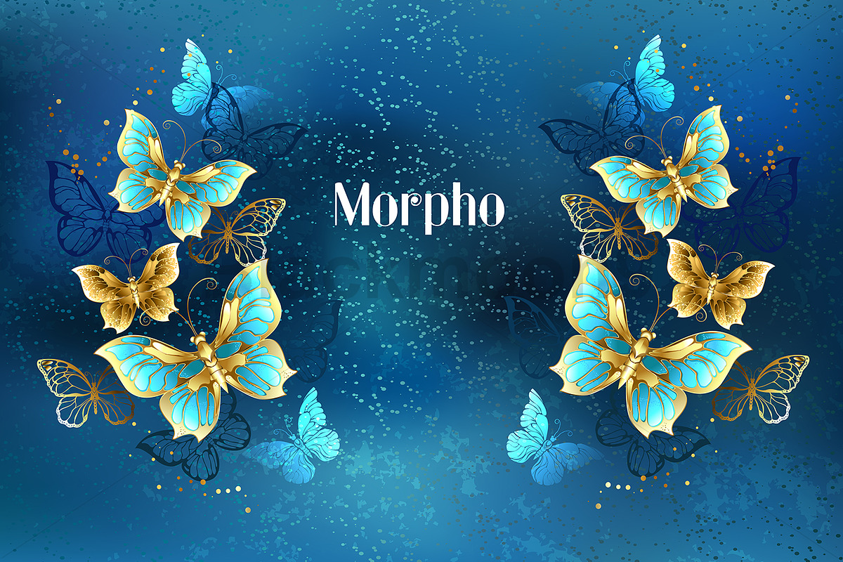 Composition with gold butterflies, a Decorative Illustration by blackmoon9