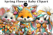 Spring Flower Baby Clipart, a Seasonal Illustration by CreationArt (Thumbnail 1 of 5)