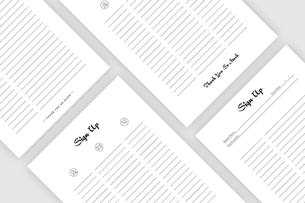 Minimal Sign Up Sheet, a Stationery Template by Amit Debnath (Photo 4 of 6)