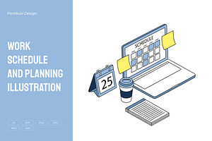 Work Schedule & Planning Vector, an Object Illustration by Partikusi Design