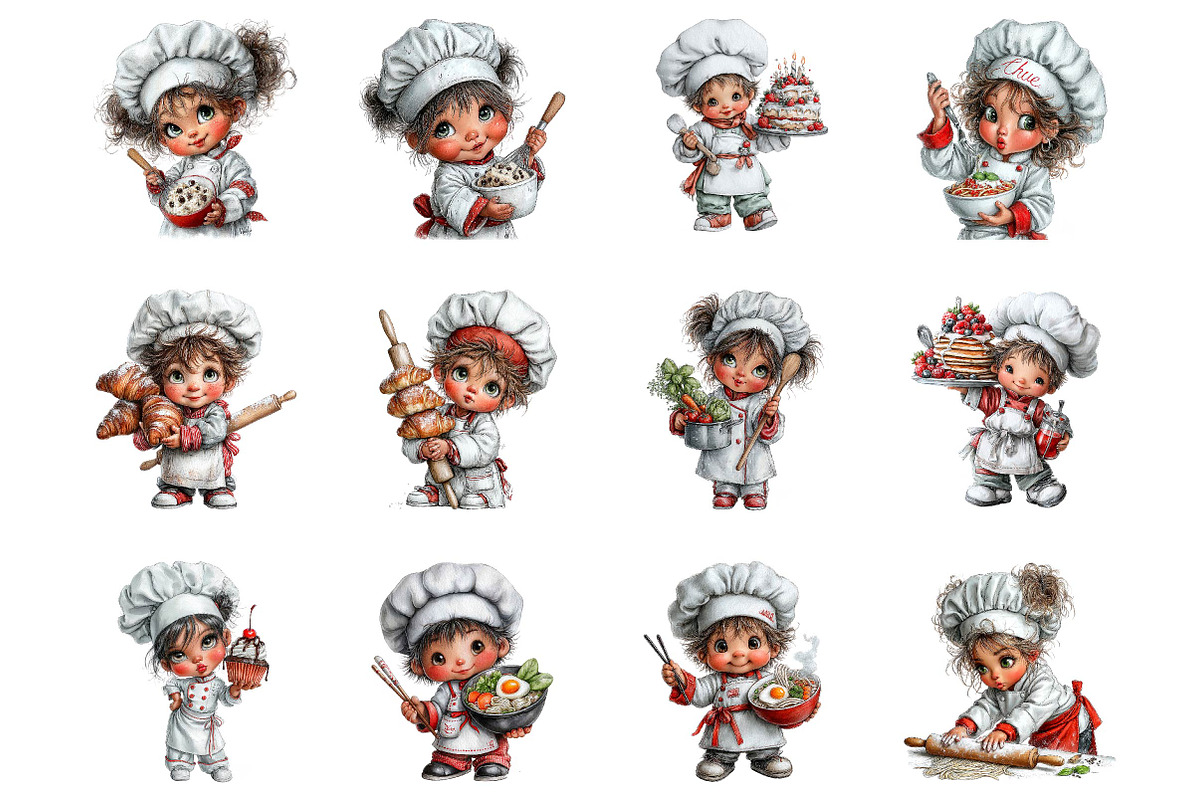 Cute little chef clipart, a Person Illustration by fashionaddict (Photo 2 of 7)