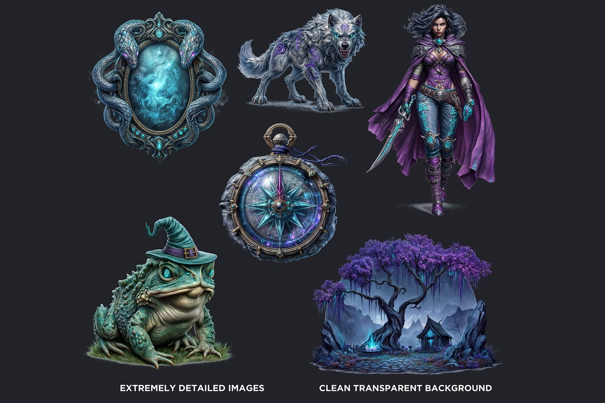 Witch hunters clipart Set, a Person Illustration by ThatsDesignArt (Photo 3 of 10)