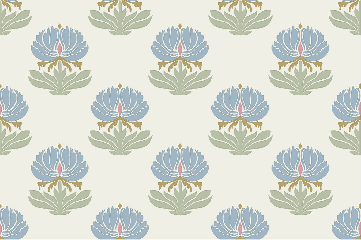 Heirloom Blue Sage Heritage Pattern, a Pattern Graphic by Pretty Cosy Chai (Photo 4 of 4)