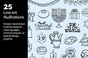 Hanukkah Hand-Drawn Illustrations, an Object Illustration by cugypress (Thumbnail 7 of 9)
