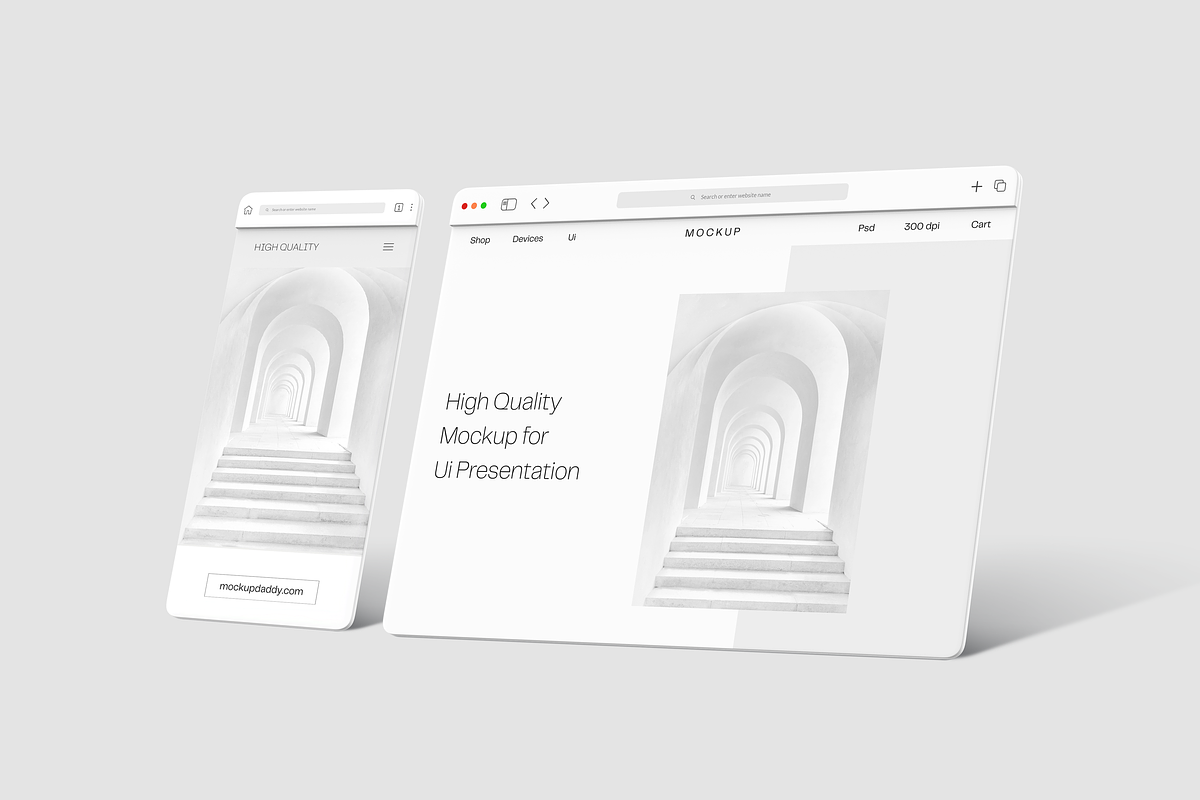 Clean Responsive Web & App UI Mockup, a Device Mockup by Mockupdaddy (Photo 3 of 40)