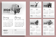 Black And White Wall Calendar, a Stationery Template by ContestDesign (Thumbnail 1 of 4)