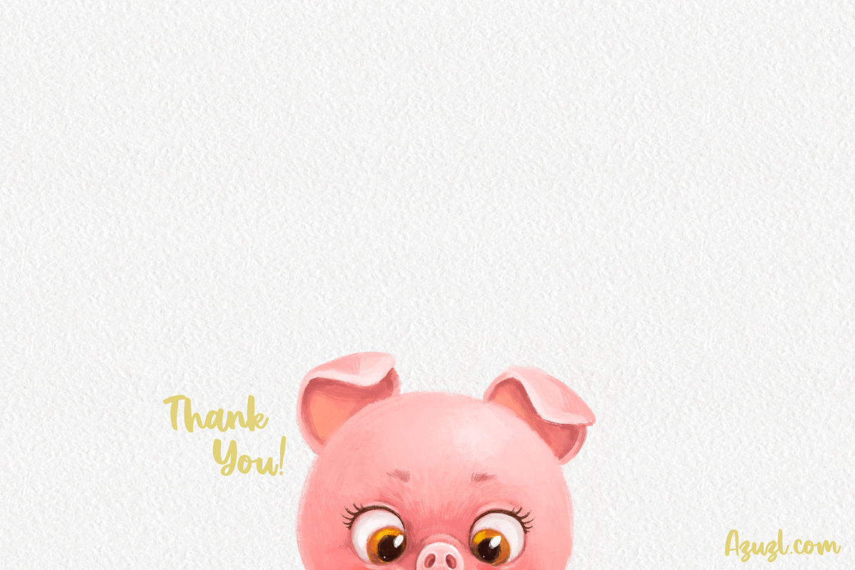 Cute cartoon piglet go to school, an Animal Illustration by Azuzlikus (Photo 3 of 3)