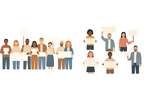 Diverse group of individuals holding, a Person Illustration by ZinetroN