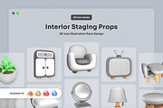 Stylish Room Props 3D Pack, a Decorative Illustration by twinstd (Thumbnail 1 of 6)