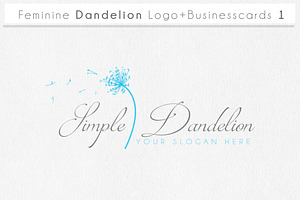 Feminine Dandelion logo businesscard