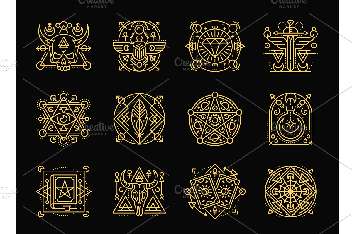 Esoteric tarot card symbols, an Animal Illustration by Vector Tradition