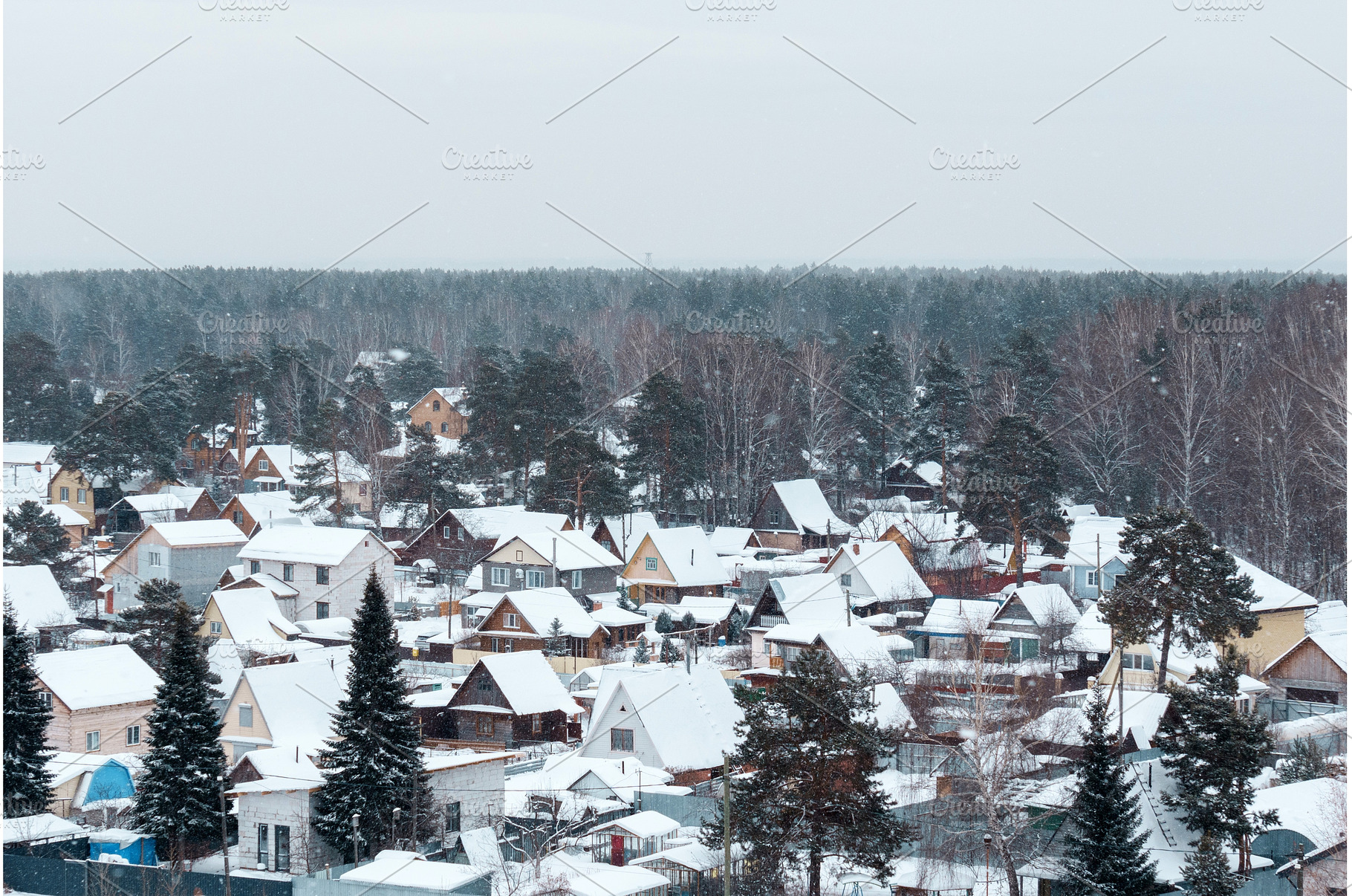 Winter envelops a tranquil village, an Architecture Photo by darksoul72