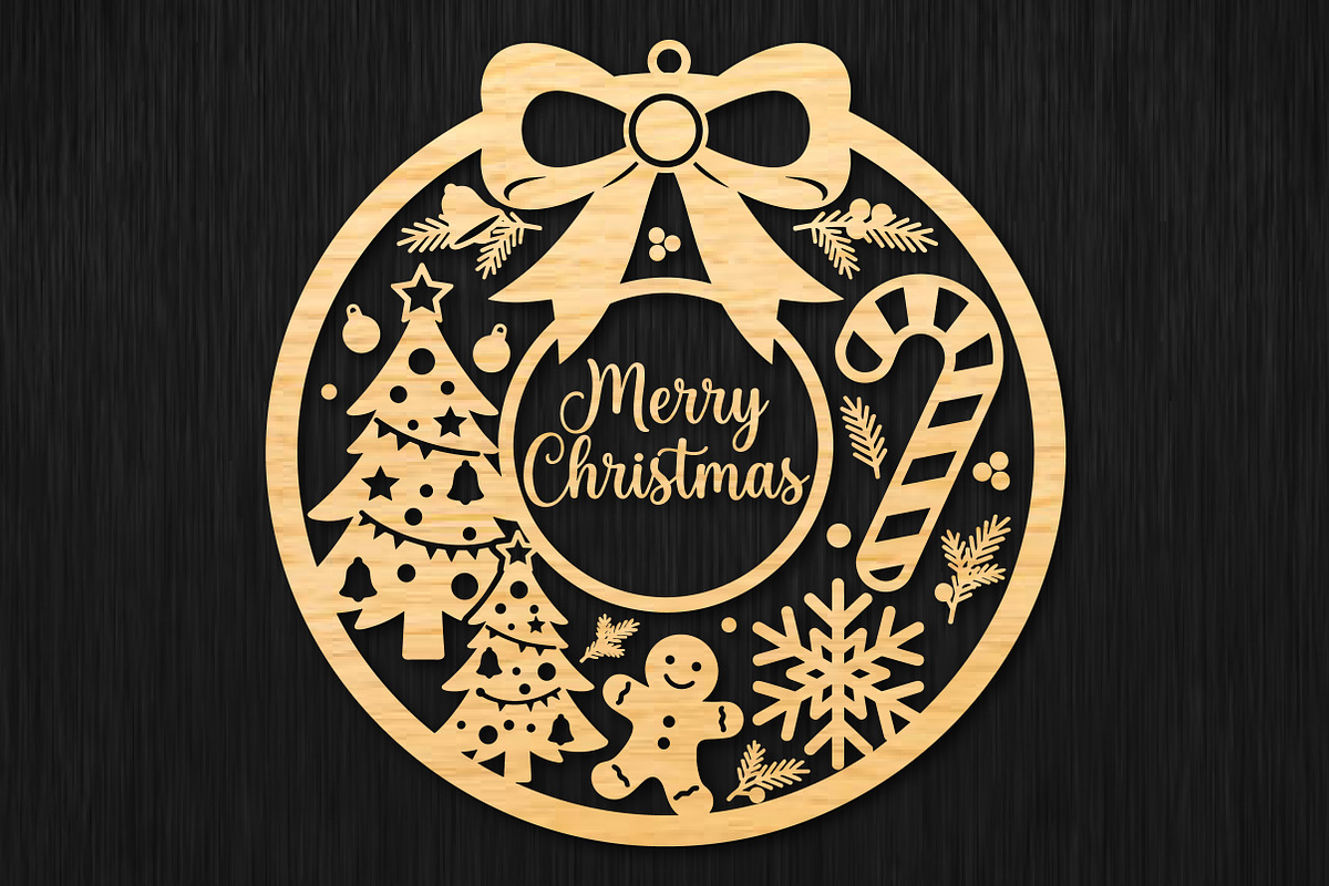 Merry Christmas SVG Laset Cut, an Object Graphic by DreamCafeArt (Photo 3 of 4)