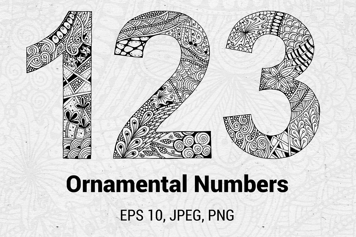 Ornamental numbers, an Object Graphic by Pippi Draws (Photo 1 of 2)